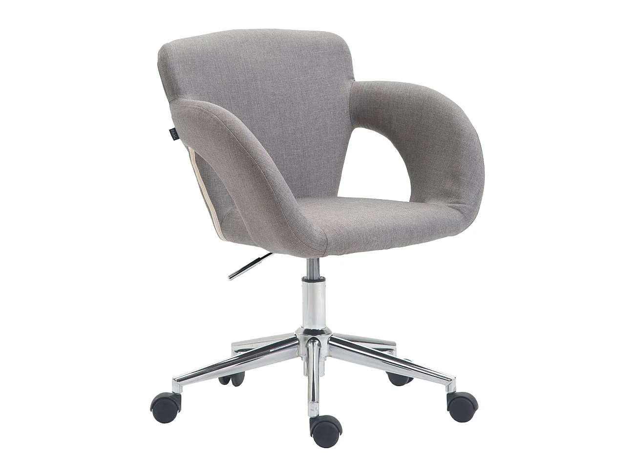Chaise de bureau - Tissu & Métal chromé - Gris - Edison