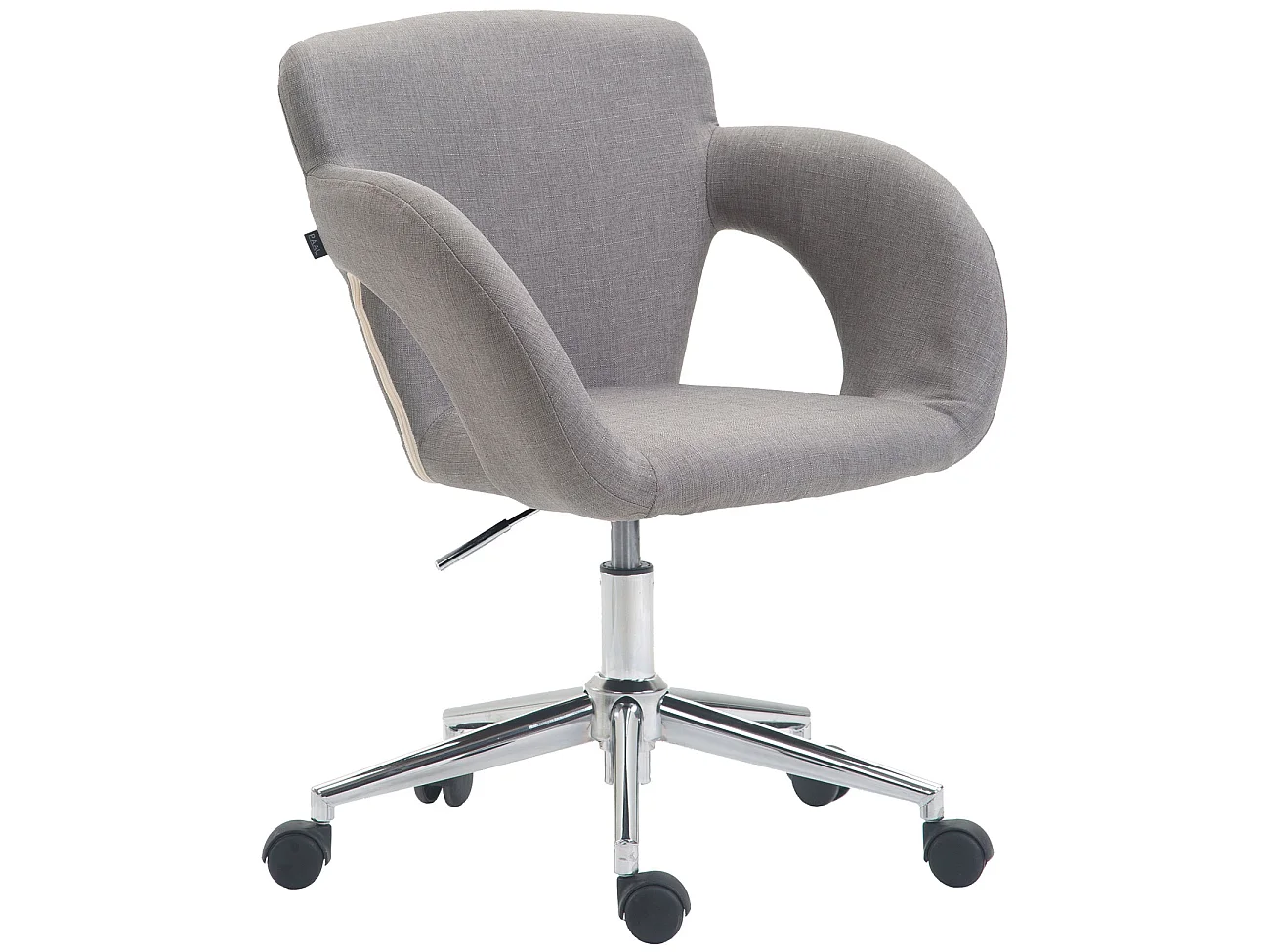 Chaise de bureau - Tissu & Métal chromé - Gris - Edison