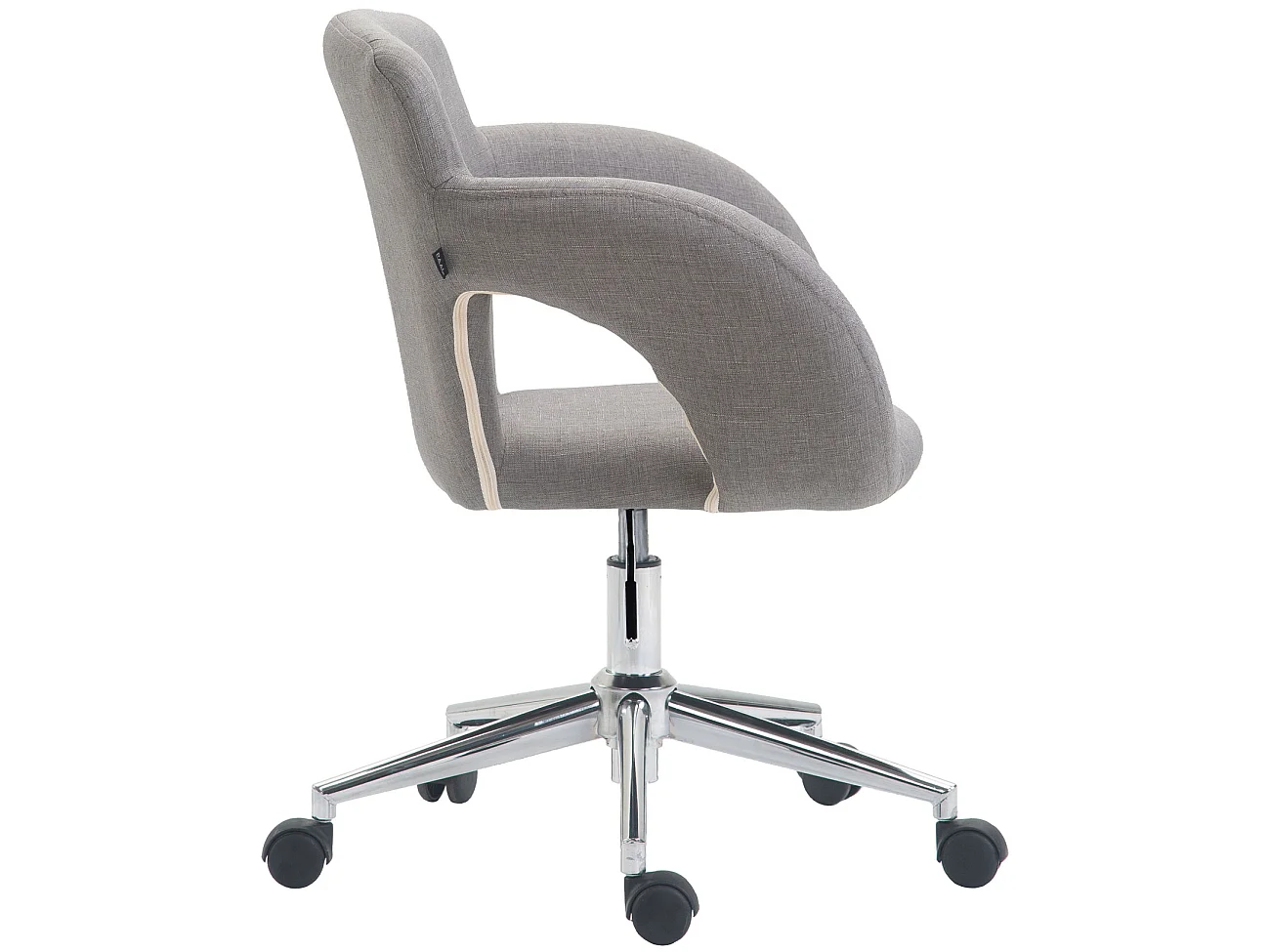 Chaise de bureau - Tissu & Métal chromé - Gris - Edison