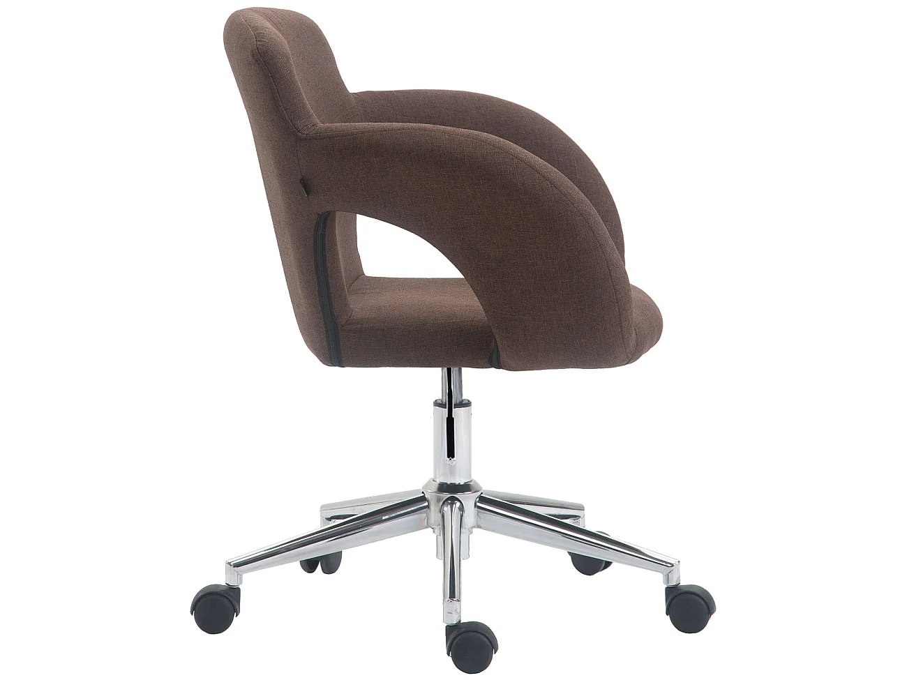 Bürostuhl - Stoff & Metall in Chromoptik - braun - Edison