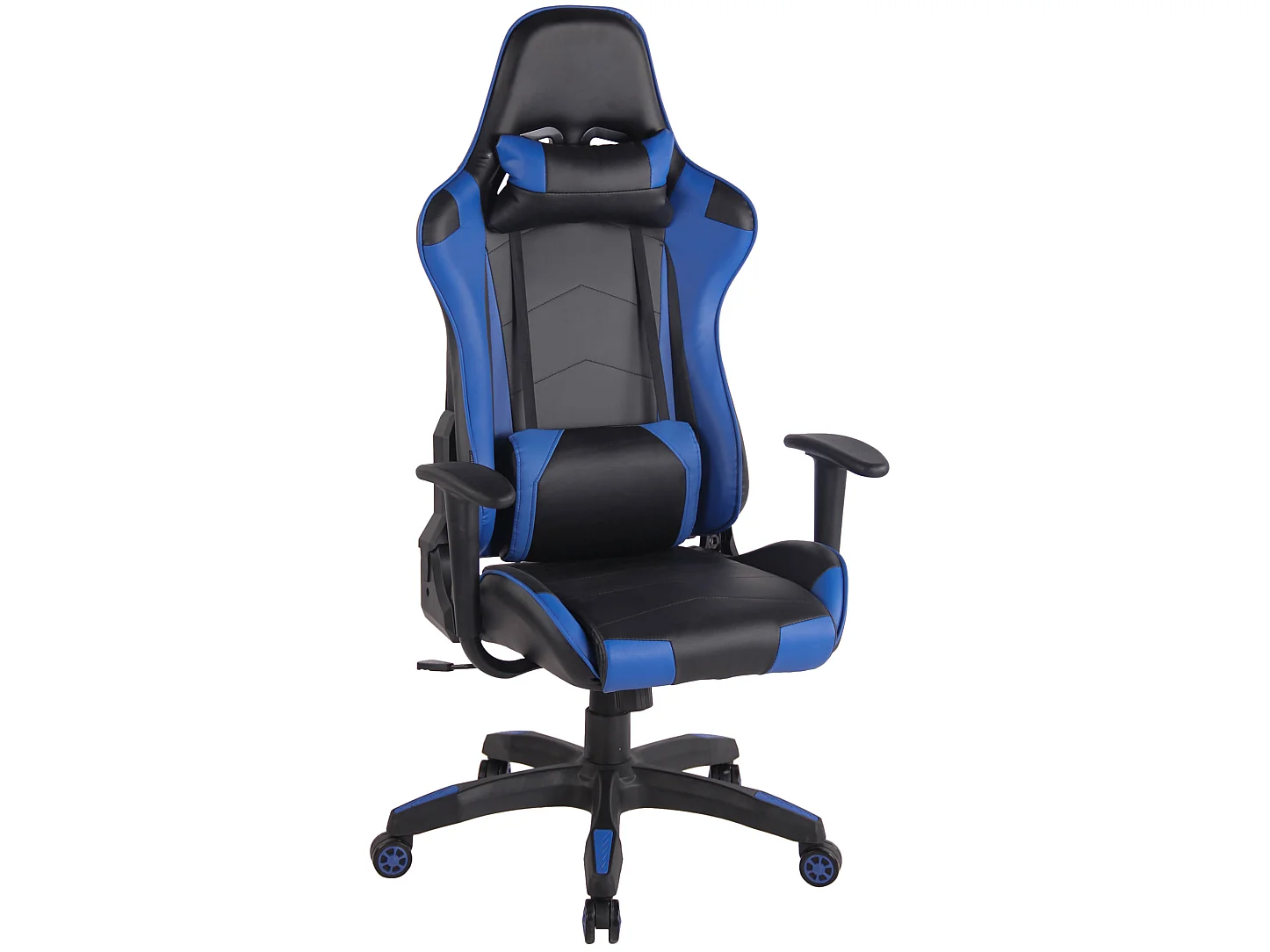 Chaise de bureau - Similicuir & Plastique - Noir / Bleu - Miracle V2