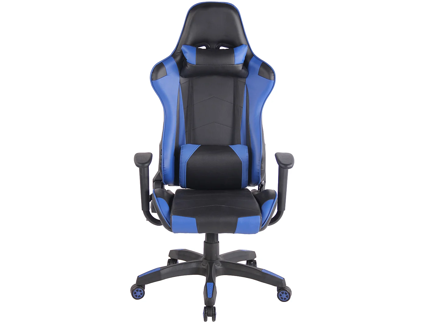 Chaise de bureau - Similicuir & Plastique - Noir / Bleu - Miracle V2