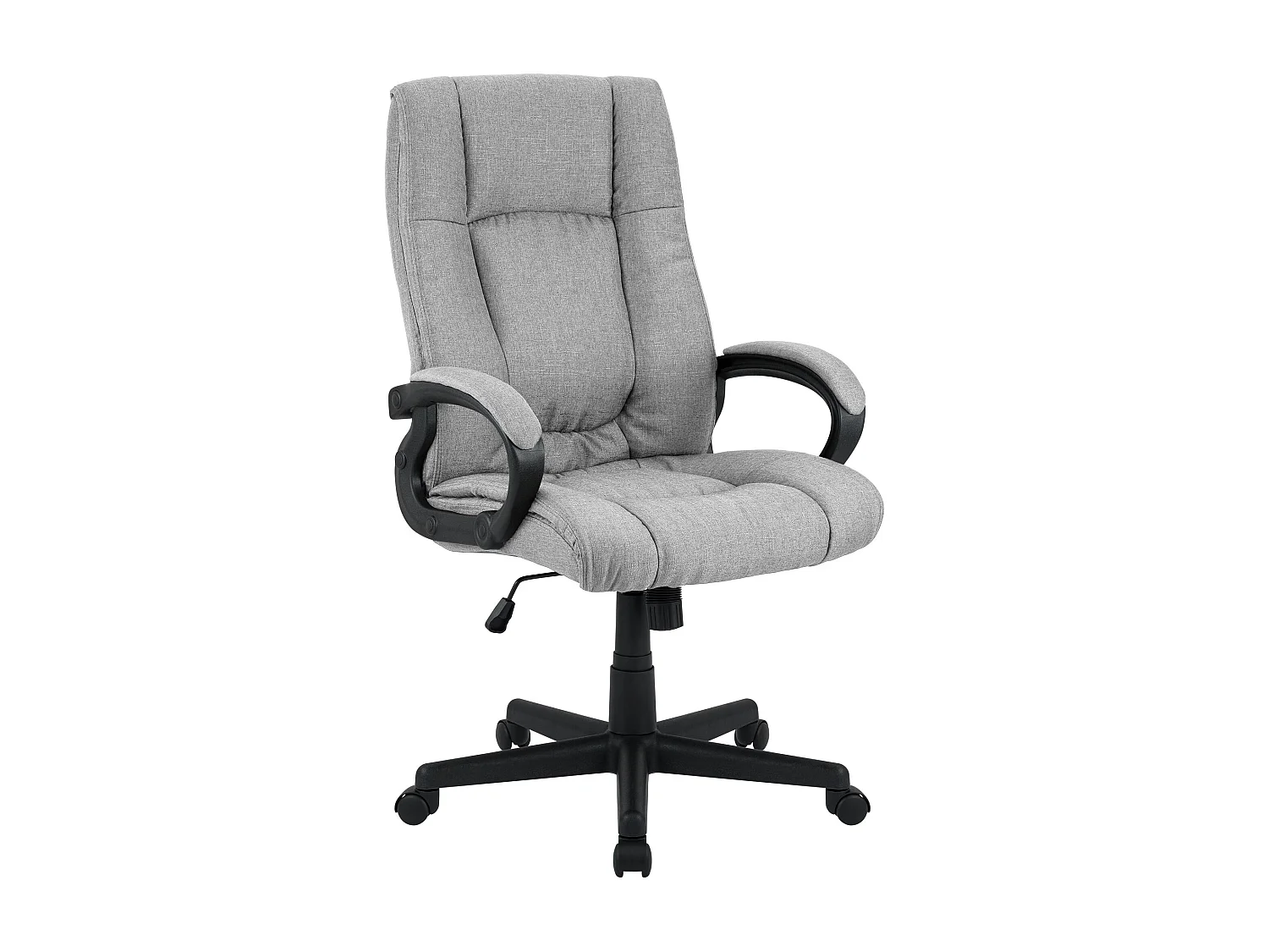 Chaise de bureau - Tissu & Noir - Gris - XL Sparta