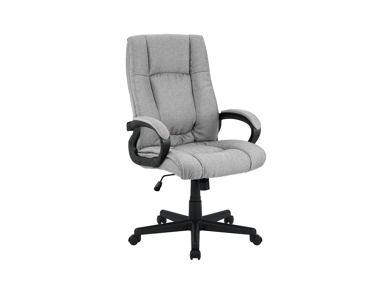 Chaise de bureau - Tissu & Noir - Gris - XL Sparta
