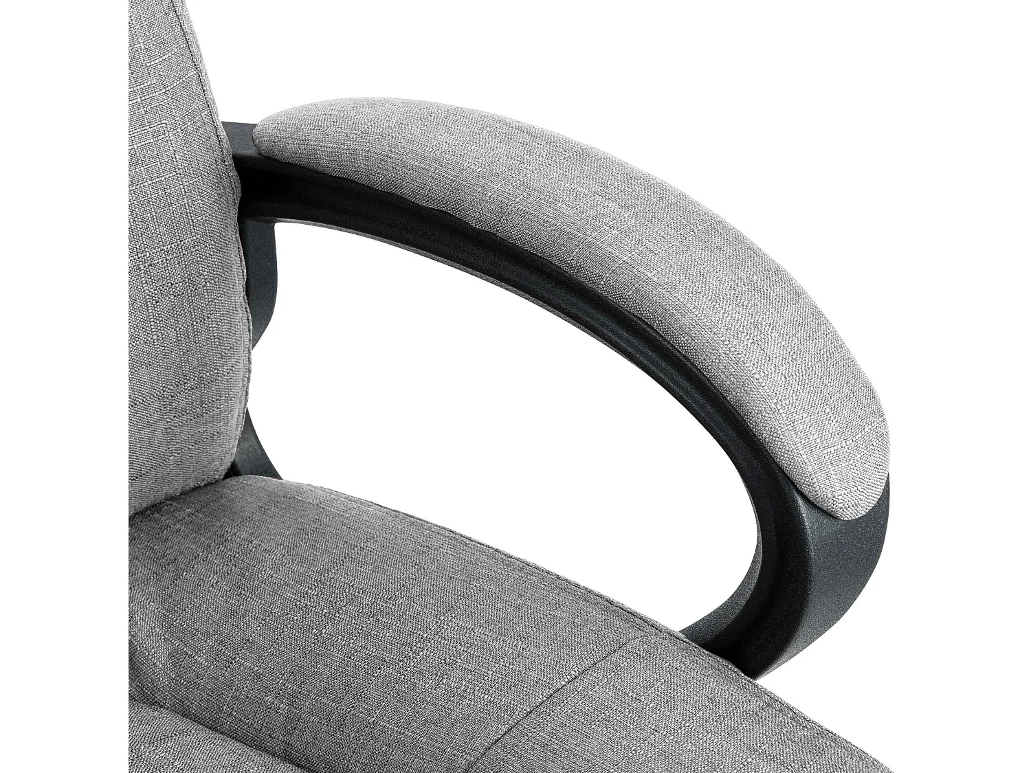 Chaise de bureau - Tissu & Noir - Gris - XL Sparta
