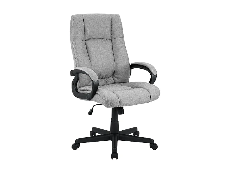 Chaise de bureau - Tissu & Noir - Gris - XL Sparta