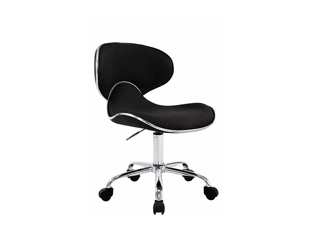 Chaise de bureau - Tissu & Métal chromé - Noir - Las Vegas V2