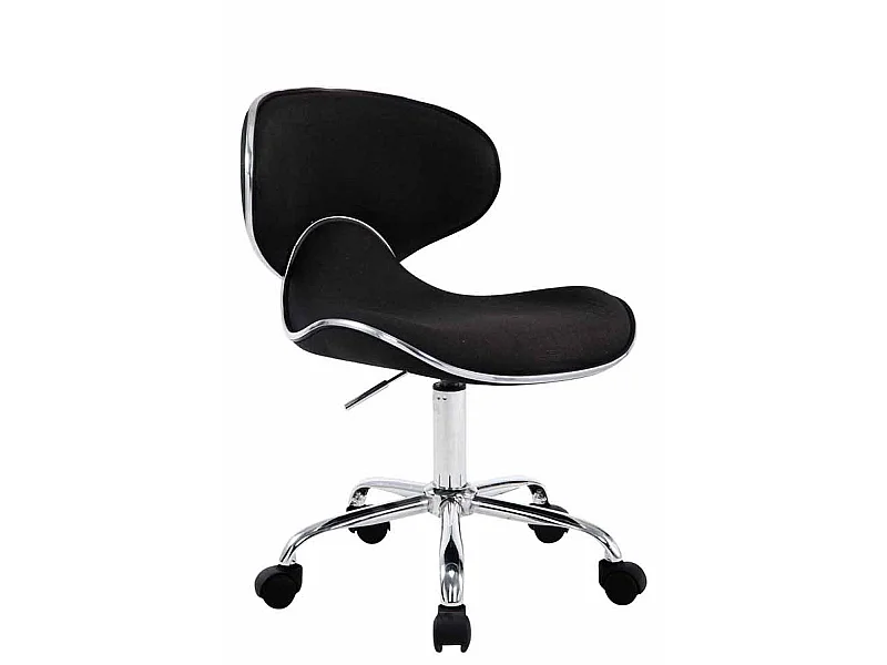 Chaise de bureau - Tissu & Métal chromé - Noir - Las Vegas V2