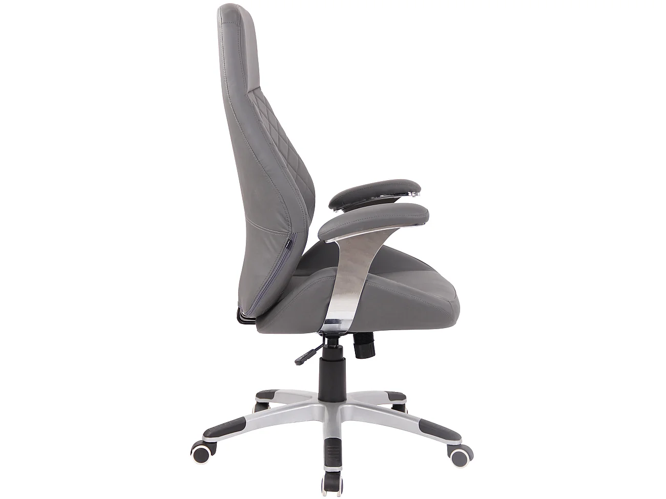 Chaise de bureau - Similicuir & Plastique - Gris - Layton