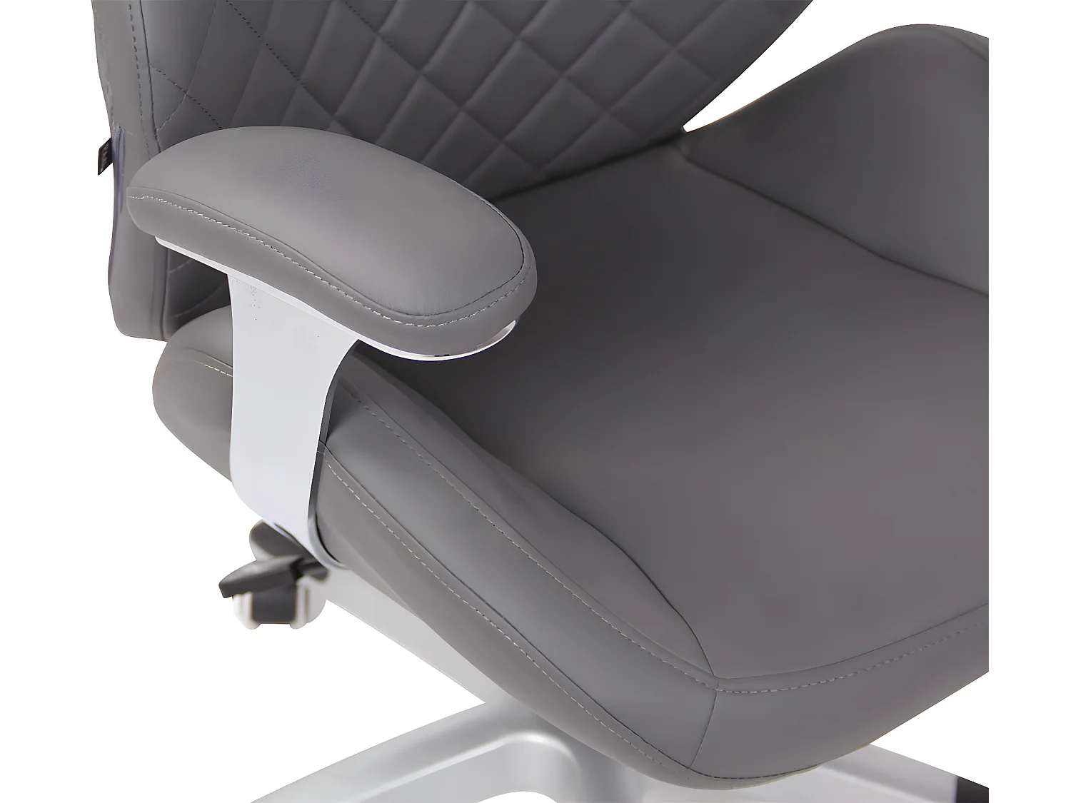 Chaise de bureau - Similicuir & Plastique - Gris - Layton