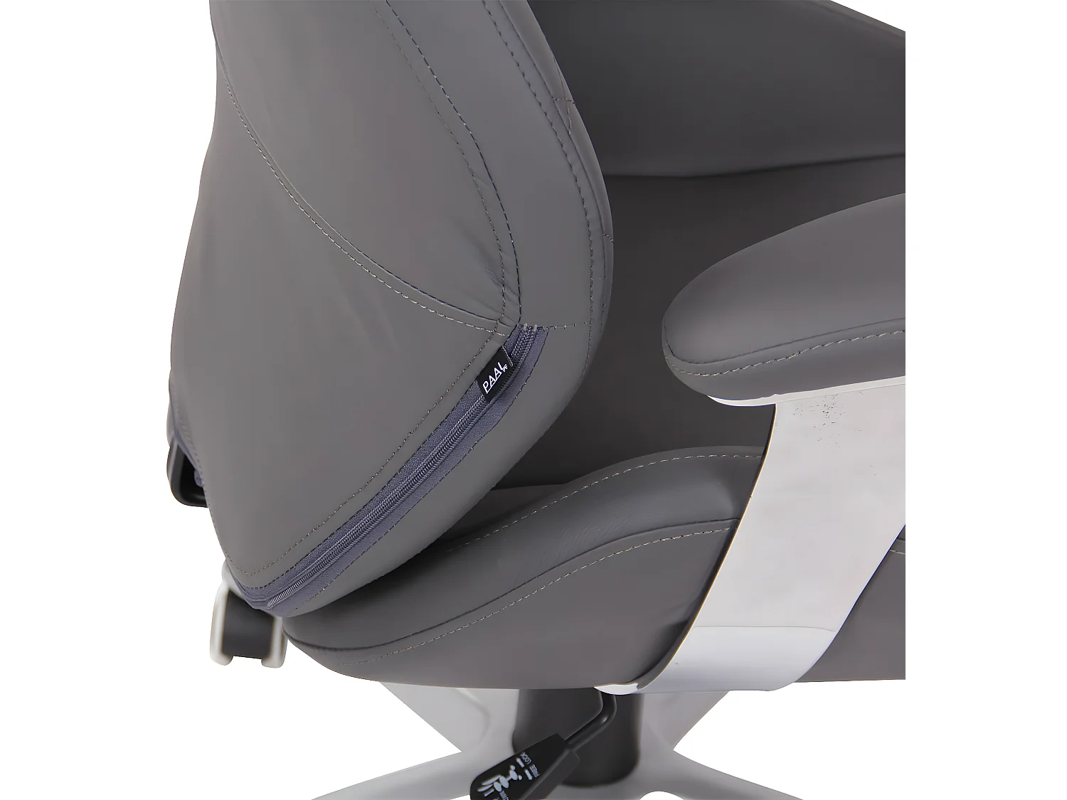 Chaise de bureau - Similicuir & Plastique - Gris - Layton