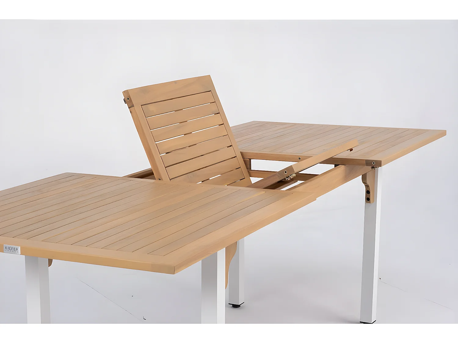 Table extensible Roma Acier et bois Blanc Kiefergarden