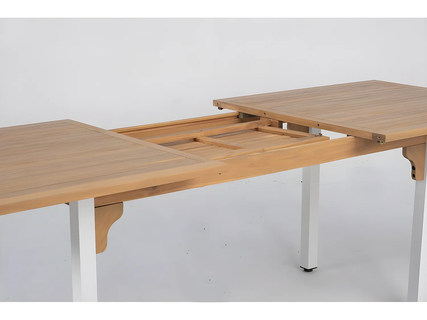 Table extensible Roma Acier et bois Blanc Kiefergarden