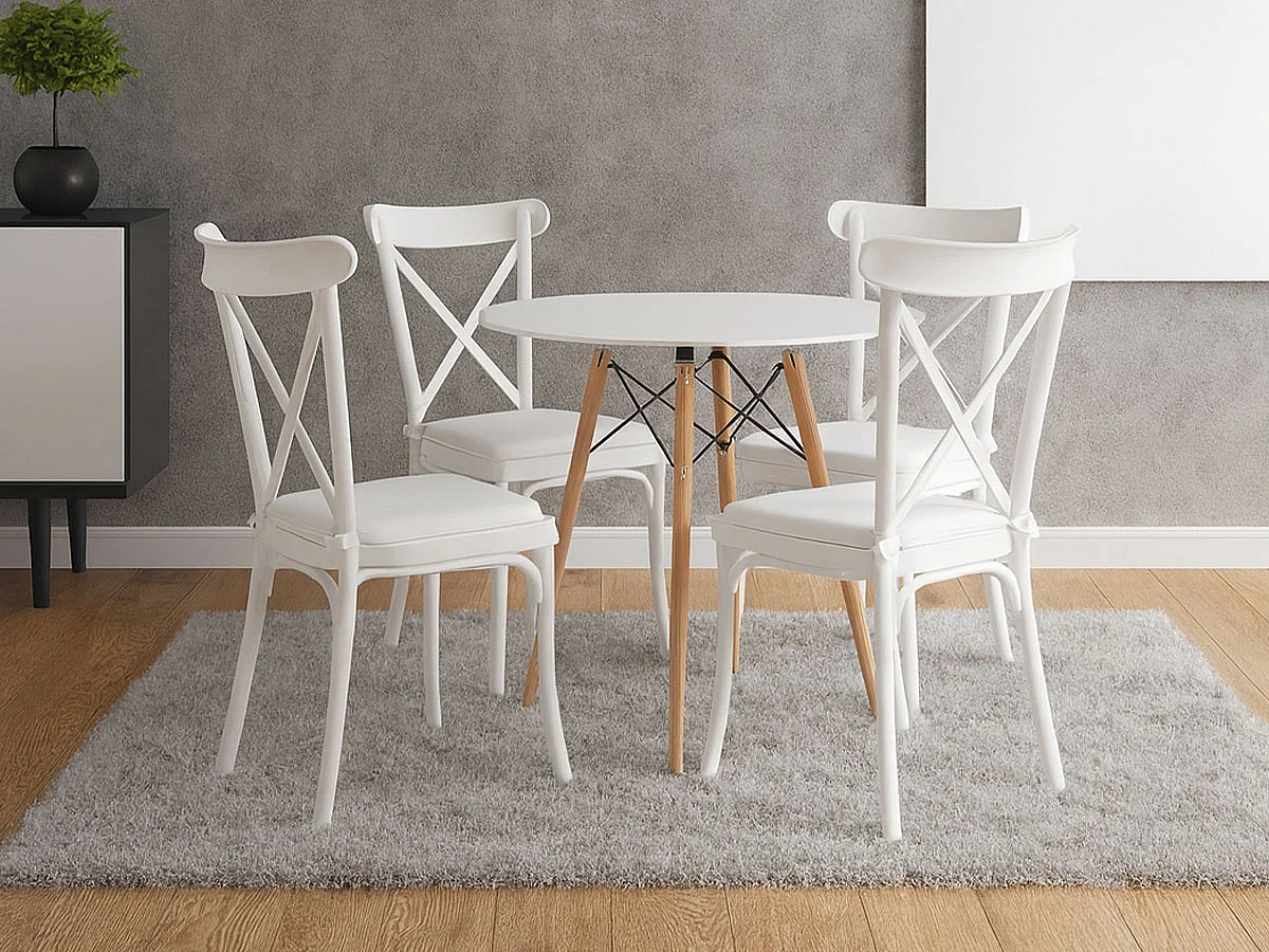 Conjunto 4 Cadeiras Brico (Branco)