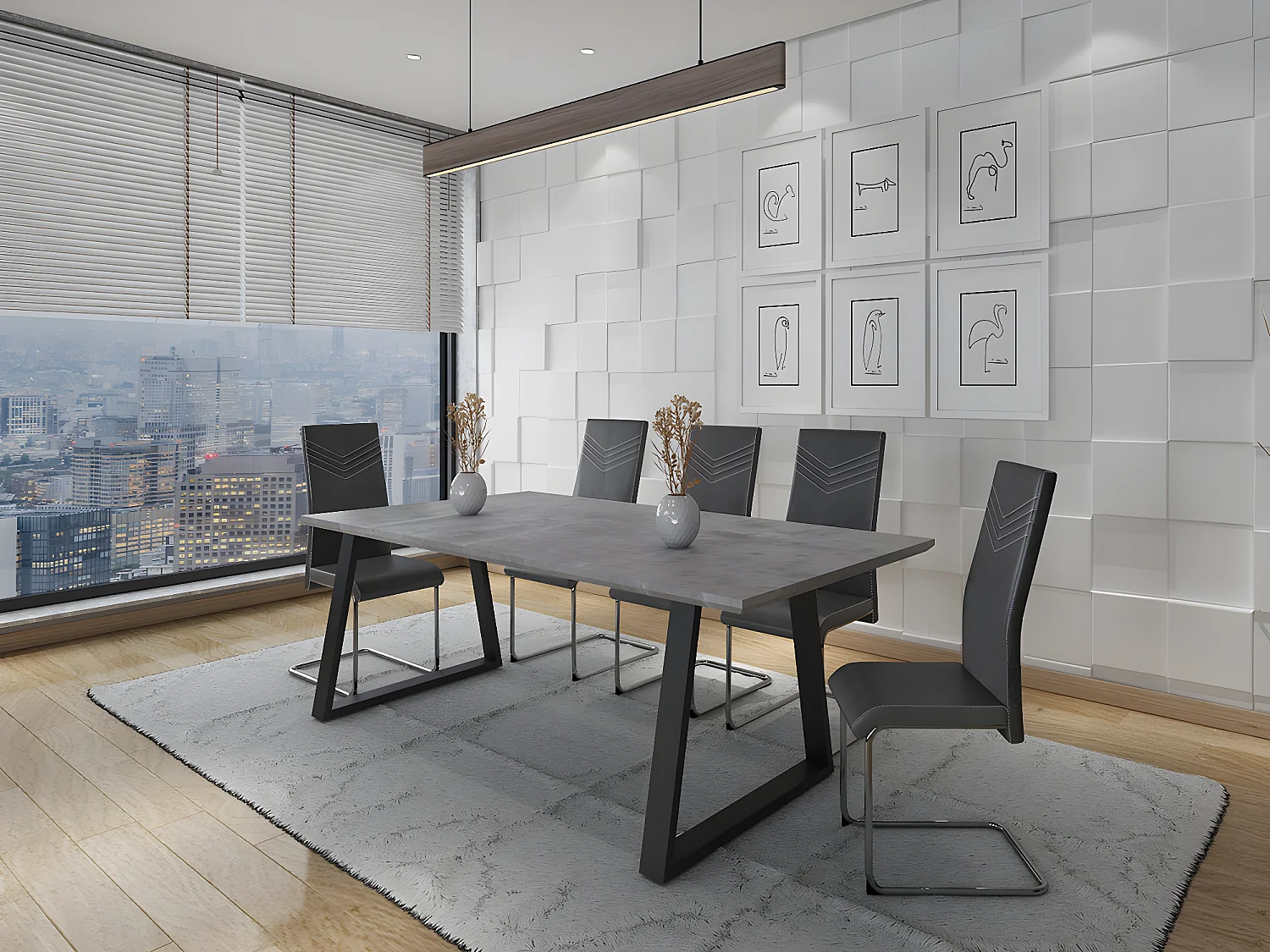 Mesa Sala de Jantar Sigma (cinza)