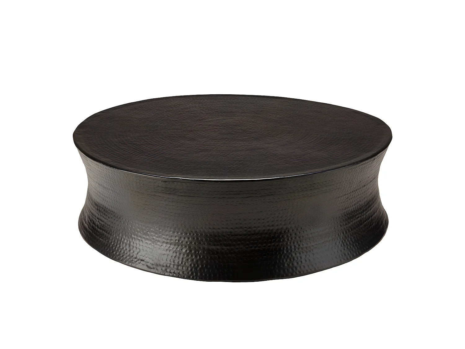 JONAS - Table basse ronde 117x117cm en aluminium noir