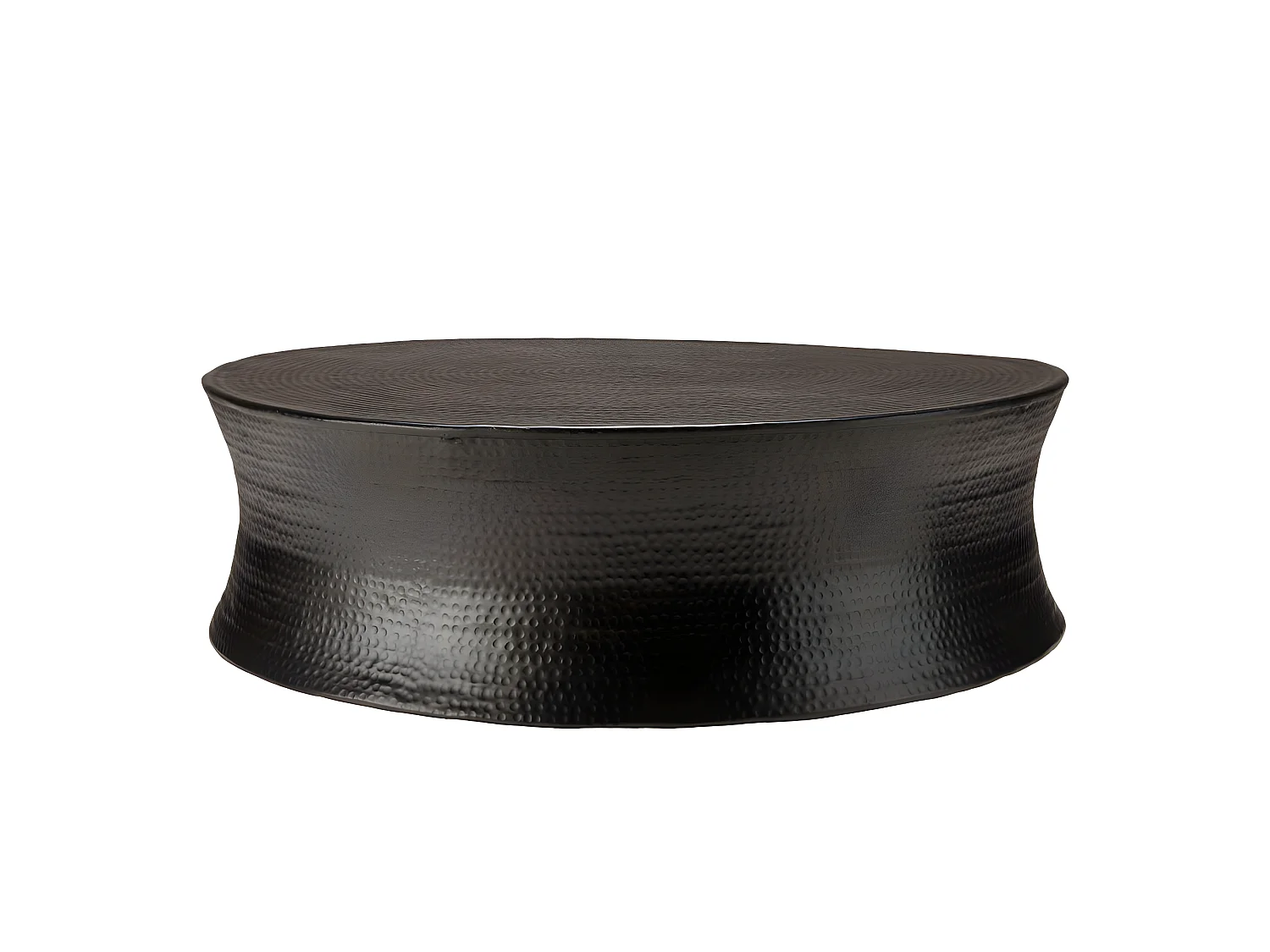 JONAS - Table basse ronde 117x117cm en aluminium noir