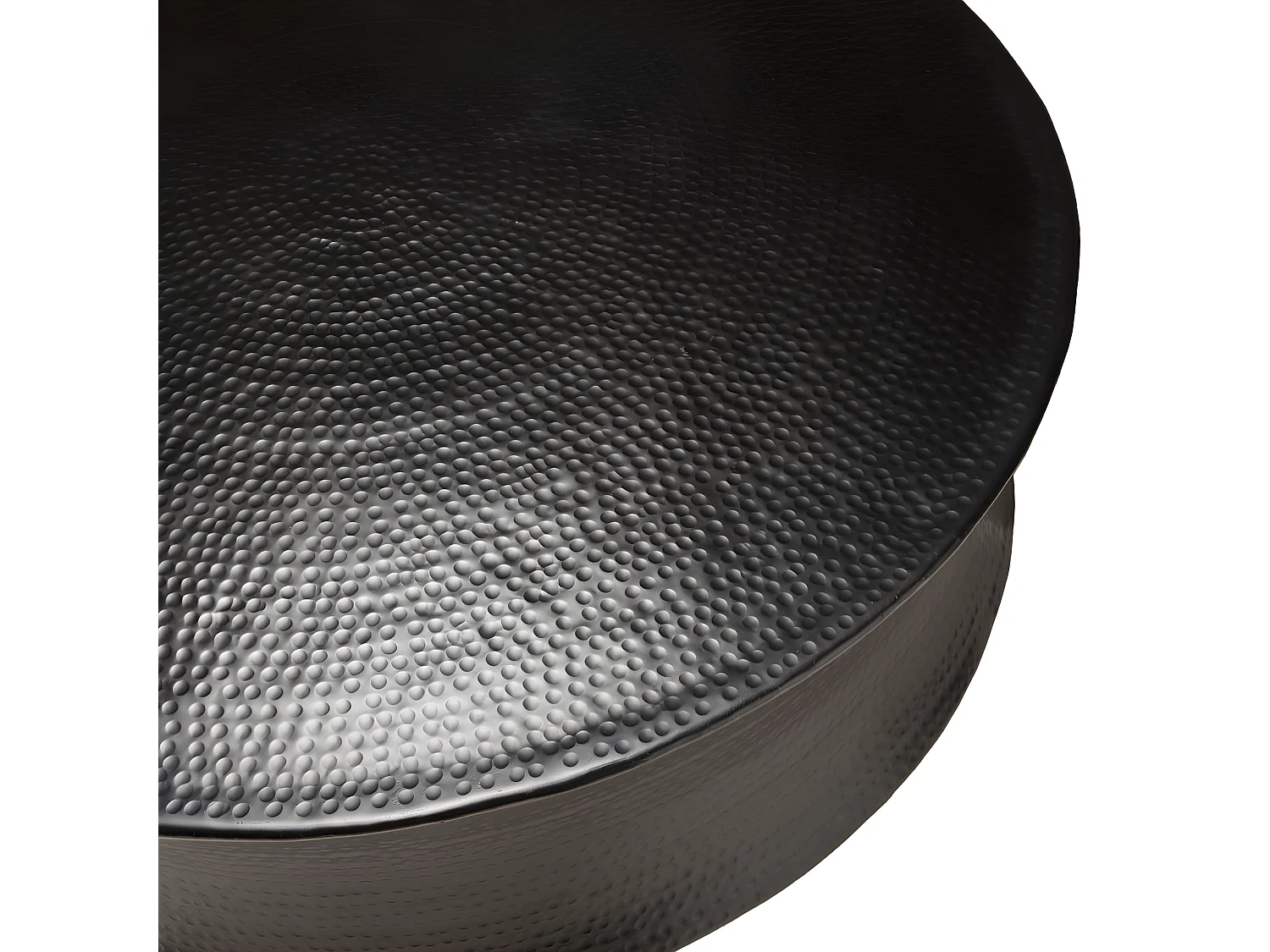 JONAS - Table basse ronde 117x117cm en aluminium noir