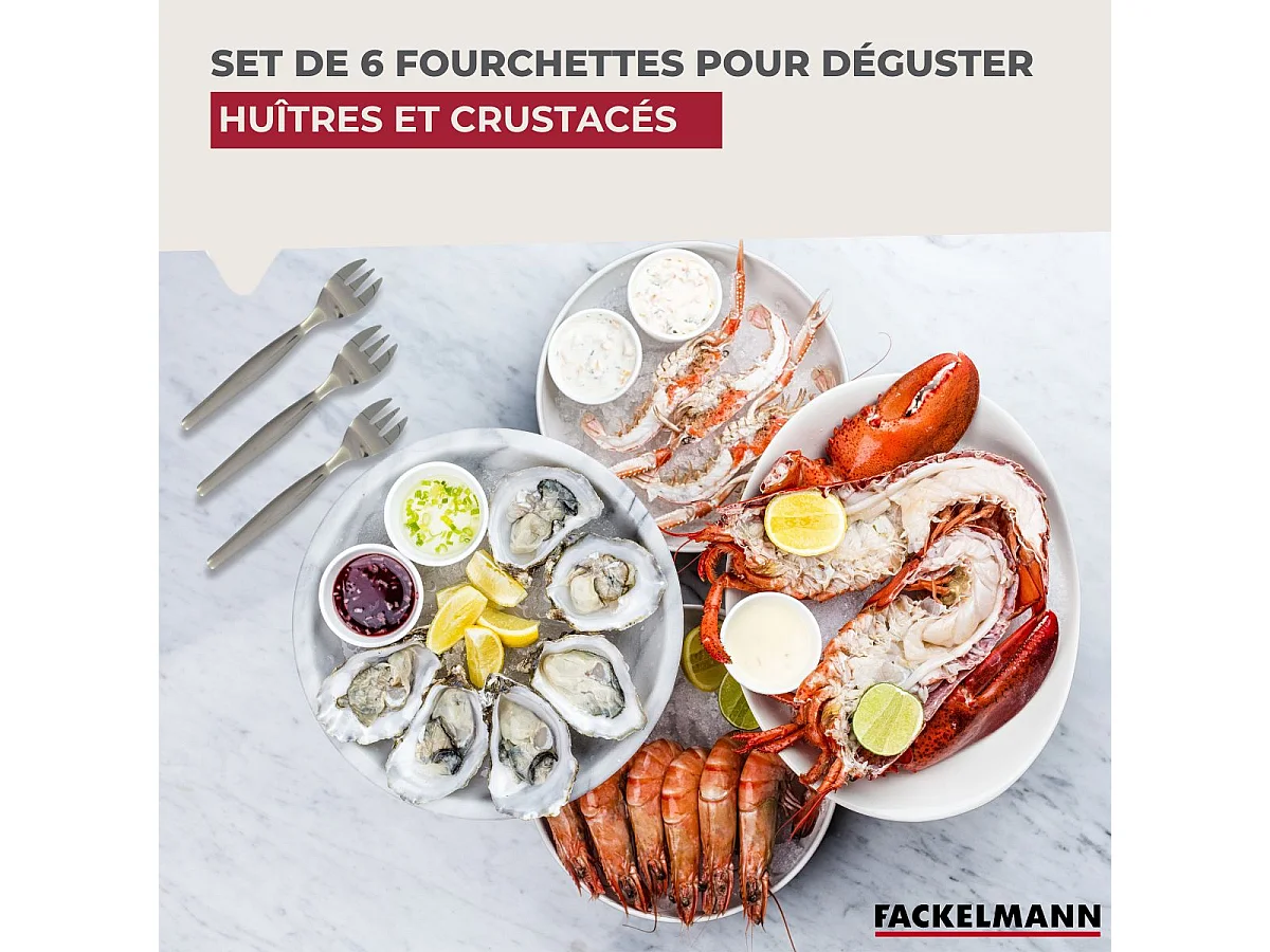 Lot de 6 fourchettes à huîtres 12,5 cm Fackelmann