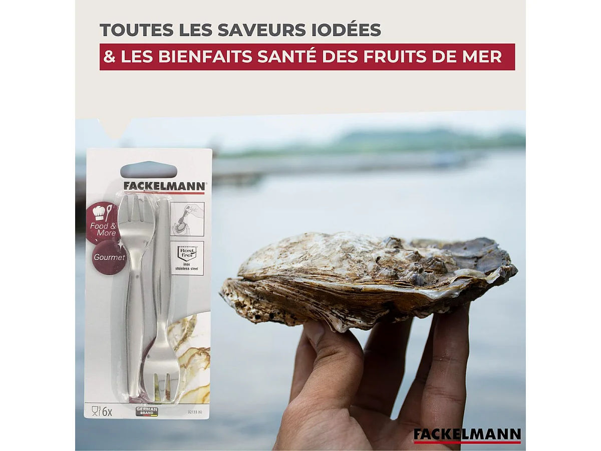 Lot de 6 fourchettes à huîtres 12,5 cm Fackelmann