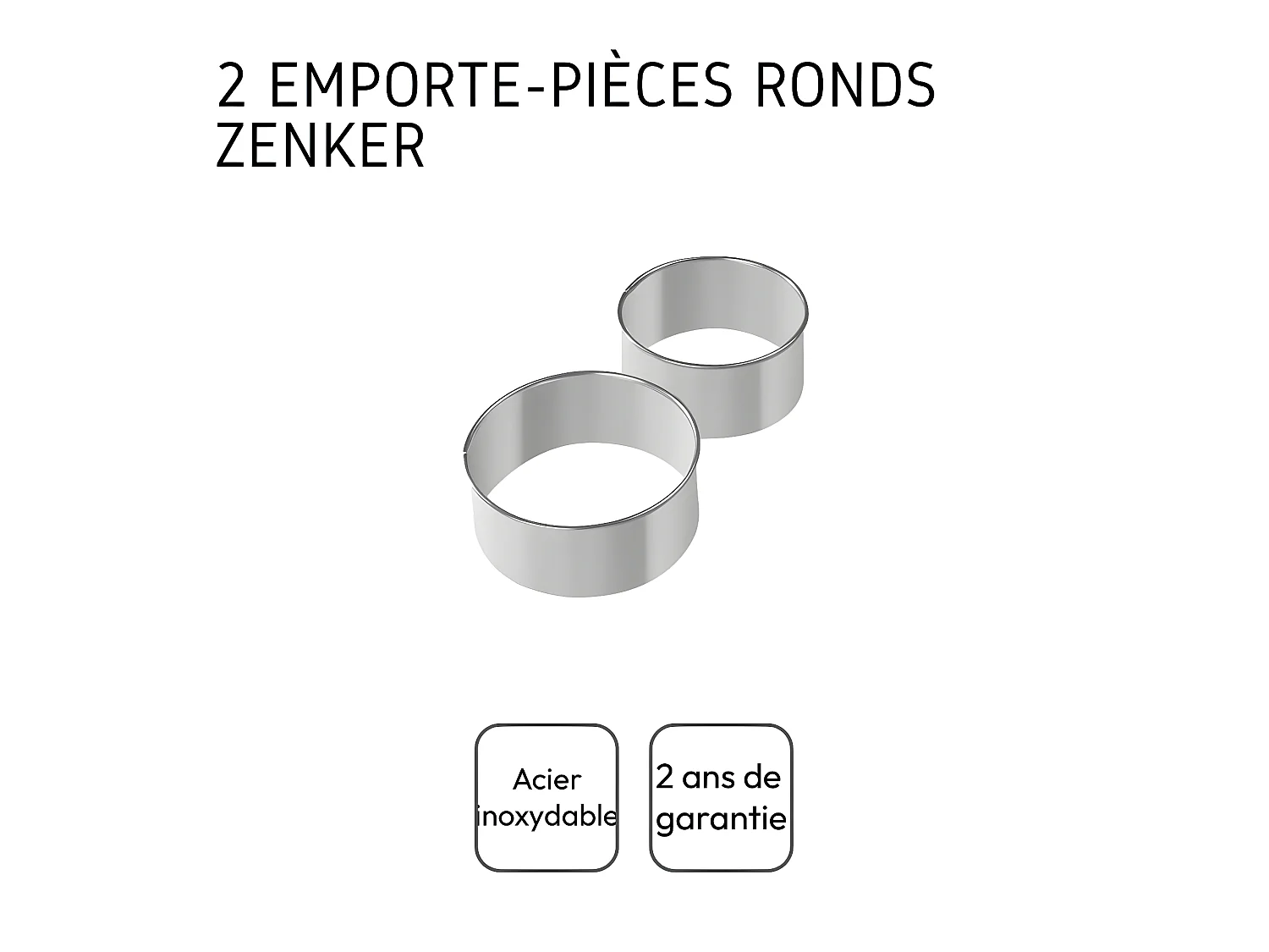 Lot de 2 emporte-pièces ronds pour beignet Zenker Emporte-pièces