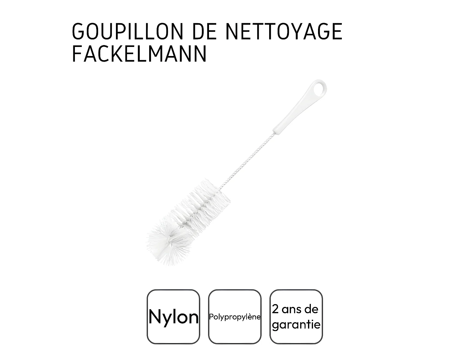 Goupillon pour bouteille en nylon 33 cm Fackelmann Tecno