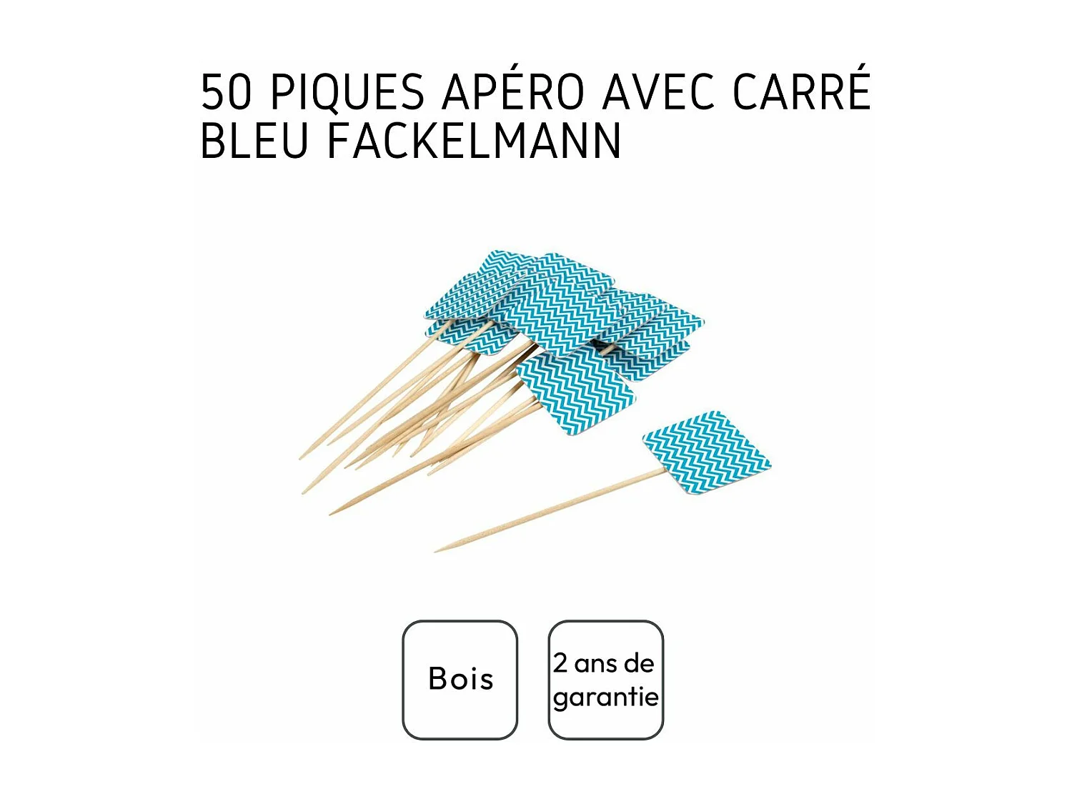 Lot de 50 cure-dents avec drapeau pour apéritif Fackelmann Nature