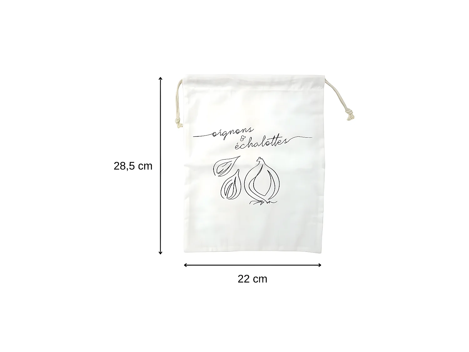 Sac de conservation pour oignons et échalottes en coton Fackelmann Nature