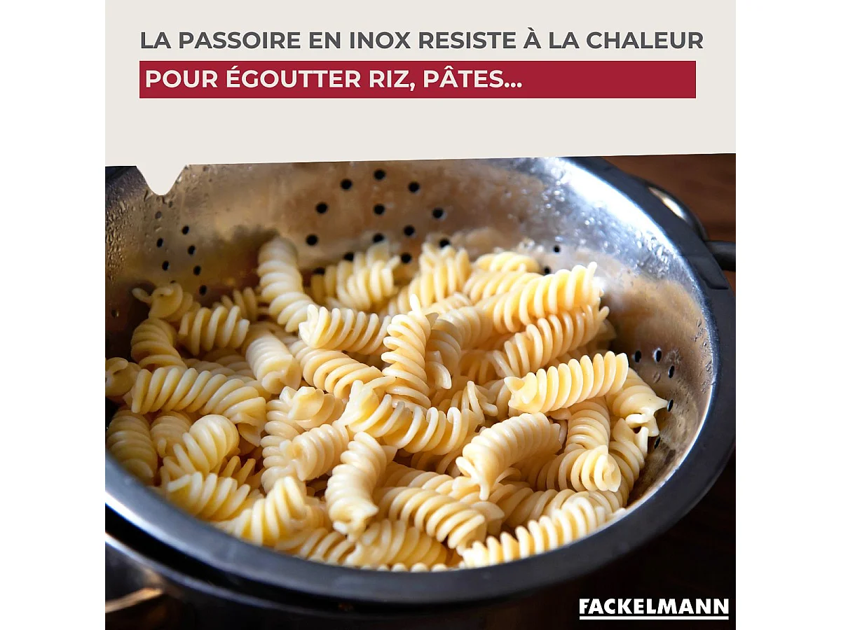 Passoire inox 24 cm avec anses Fackelmann