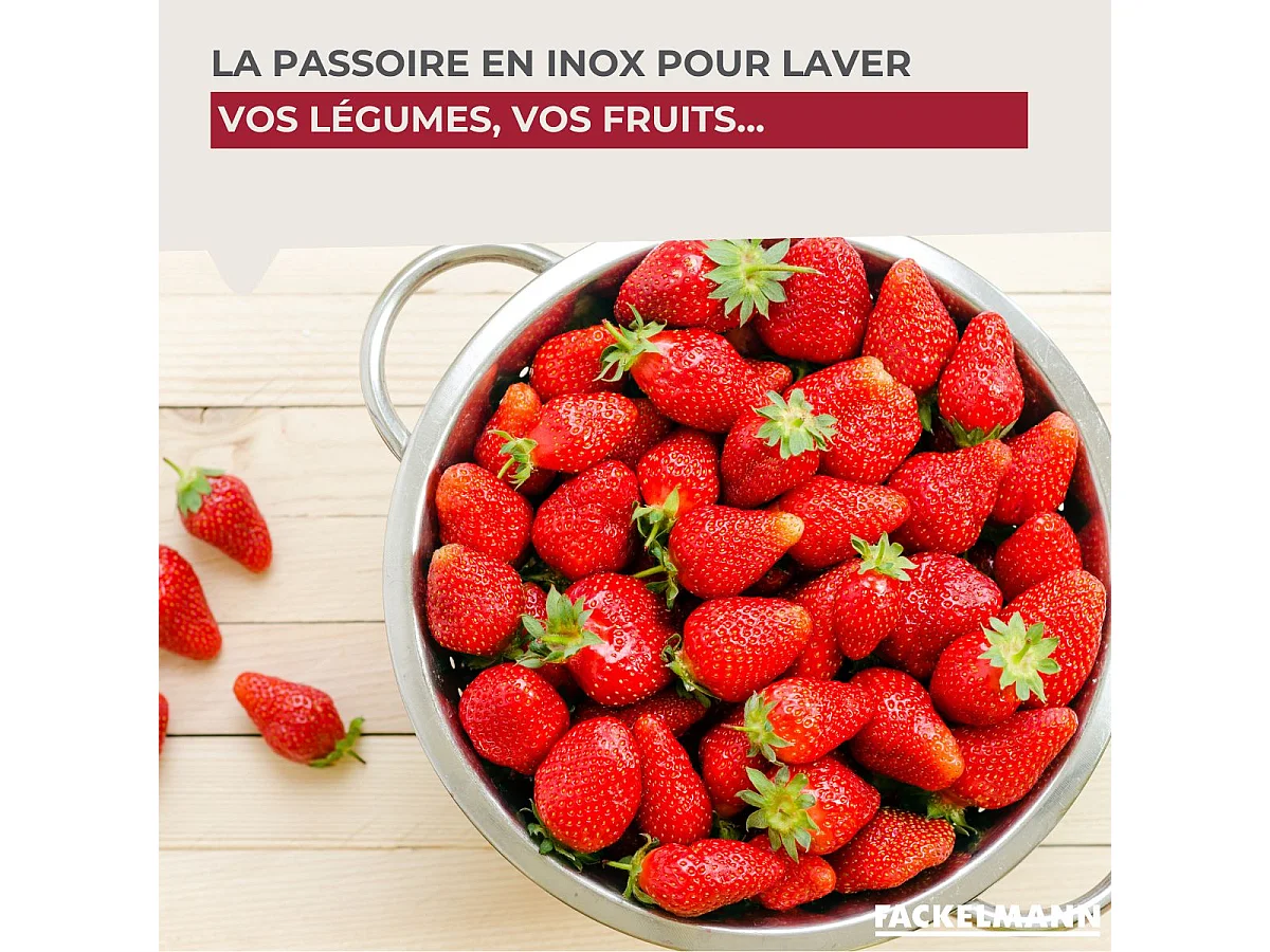 Passoire inox 24 cm avec anses Fackelmann