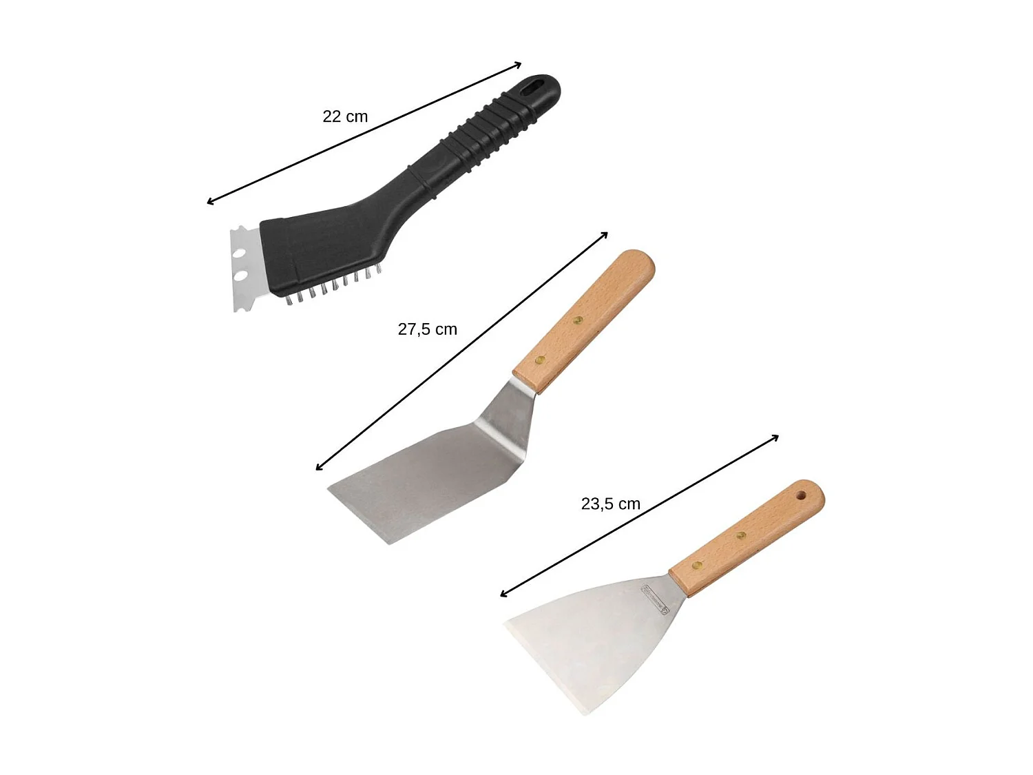 Ensemble 3 ustensiles professionnels pour plancha FM Professional