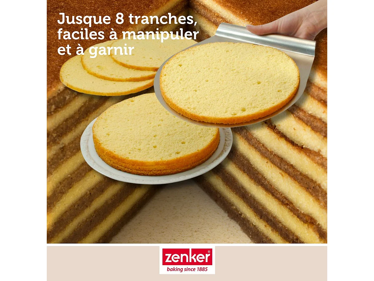 Cercle à pâtisserie pour trancher les gâteaux en étages 26 à 28 cm Zenker Smart Pastry