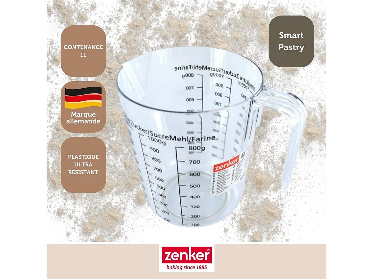 Verre doseur 1 litre Zenker Smart Pastry