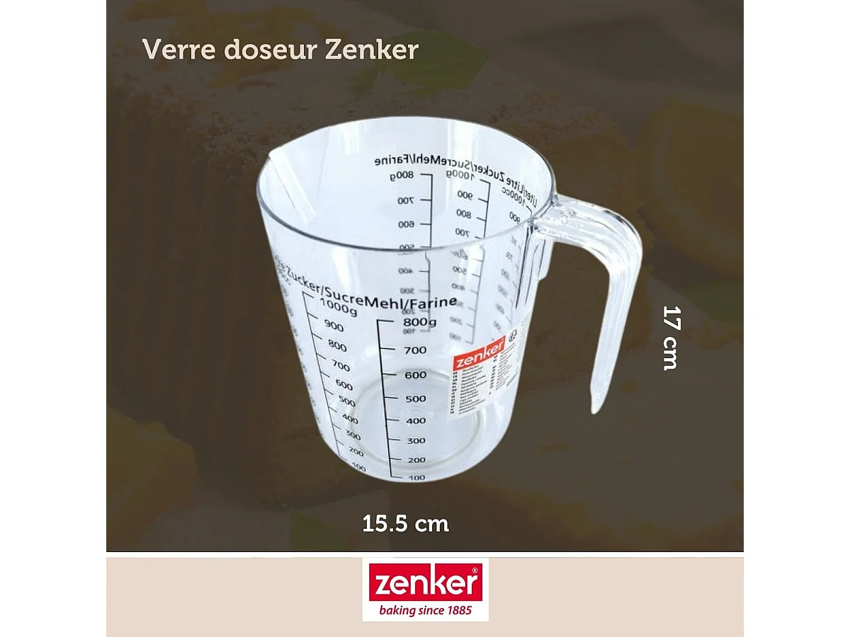 Verre doseur 1 litre Zenker Smart Pastry