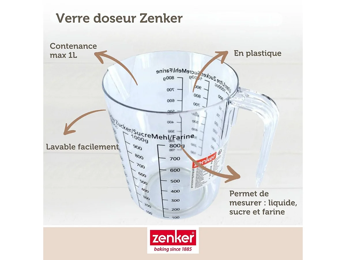 Verre doseur 1 litre Zenker Smart Pastry