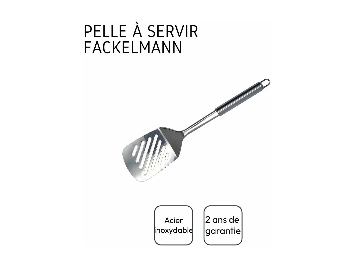 Spatule de cuisine ajourée en inox 33 cm Fackelmann Elemental
