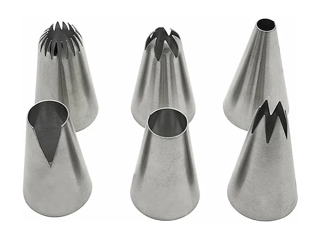 Lot de 6 douilles à pâtisserie en inox grand modèle Zenker Smart Pastry