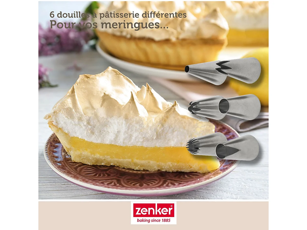 Lot de 6 douilles à pâtisserie en inox grand modèle Zenker Smart Pastry