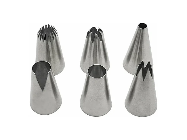 Lot de 6 douilles à pâtisserie en inox grand modèle Zenker Smart Pastry
