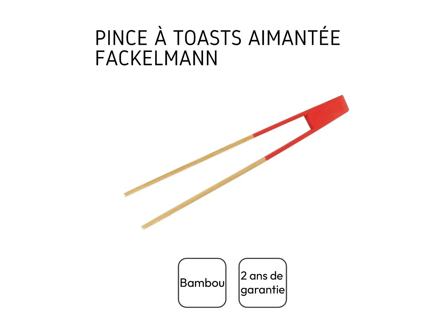 Pince de cuisine aimantée en bois 24 cm Fackelmann Wood Edition