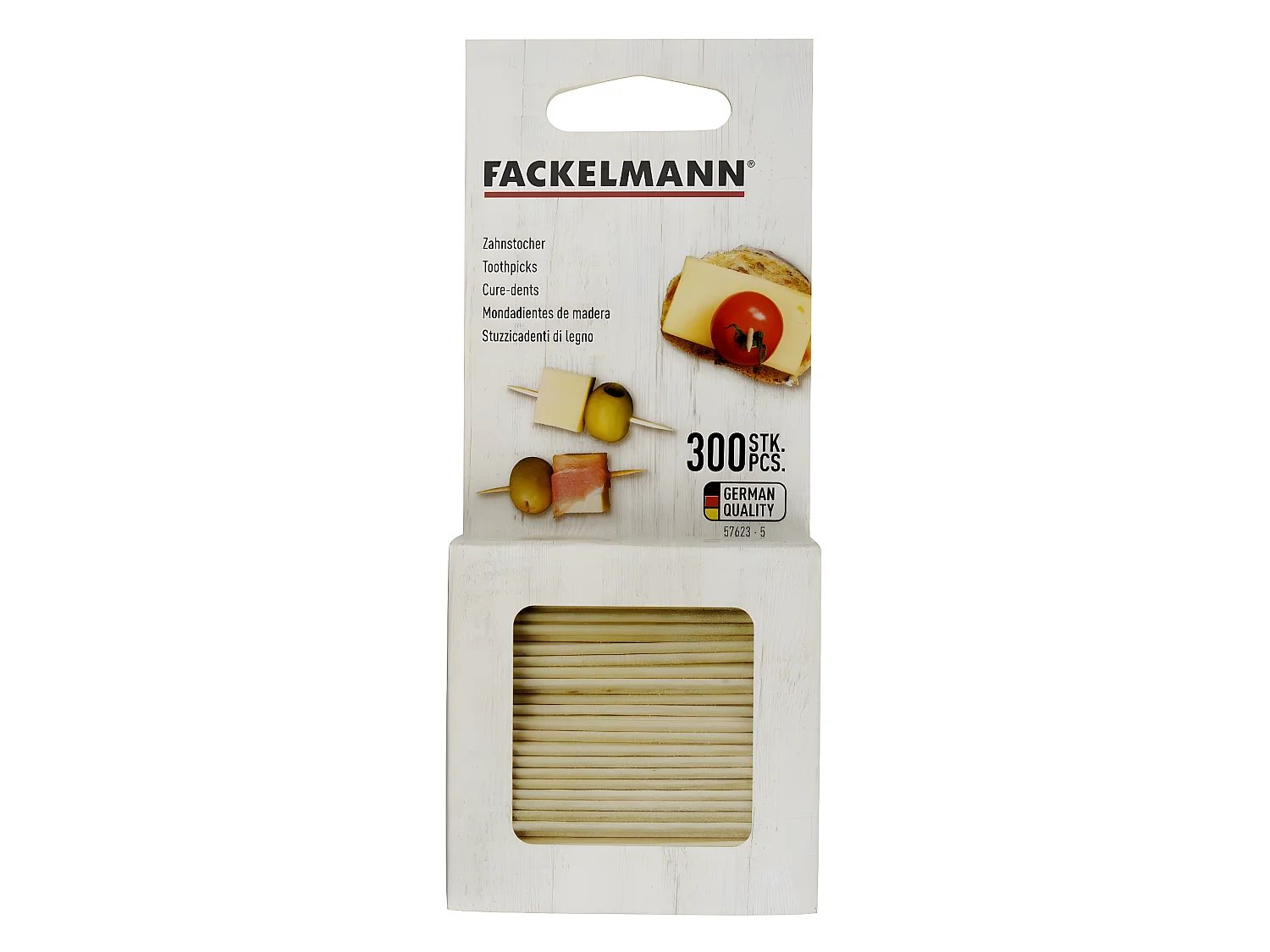 Lot de 300 cure-dents en bois Fackelmann Wood Edition