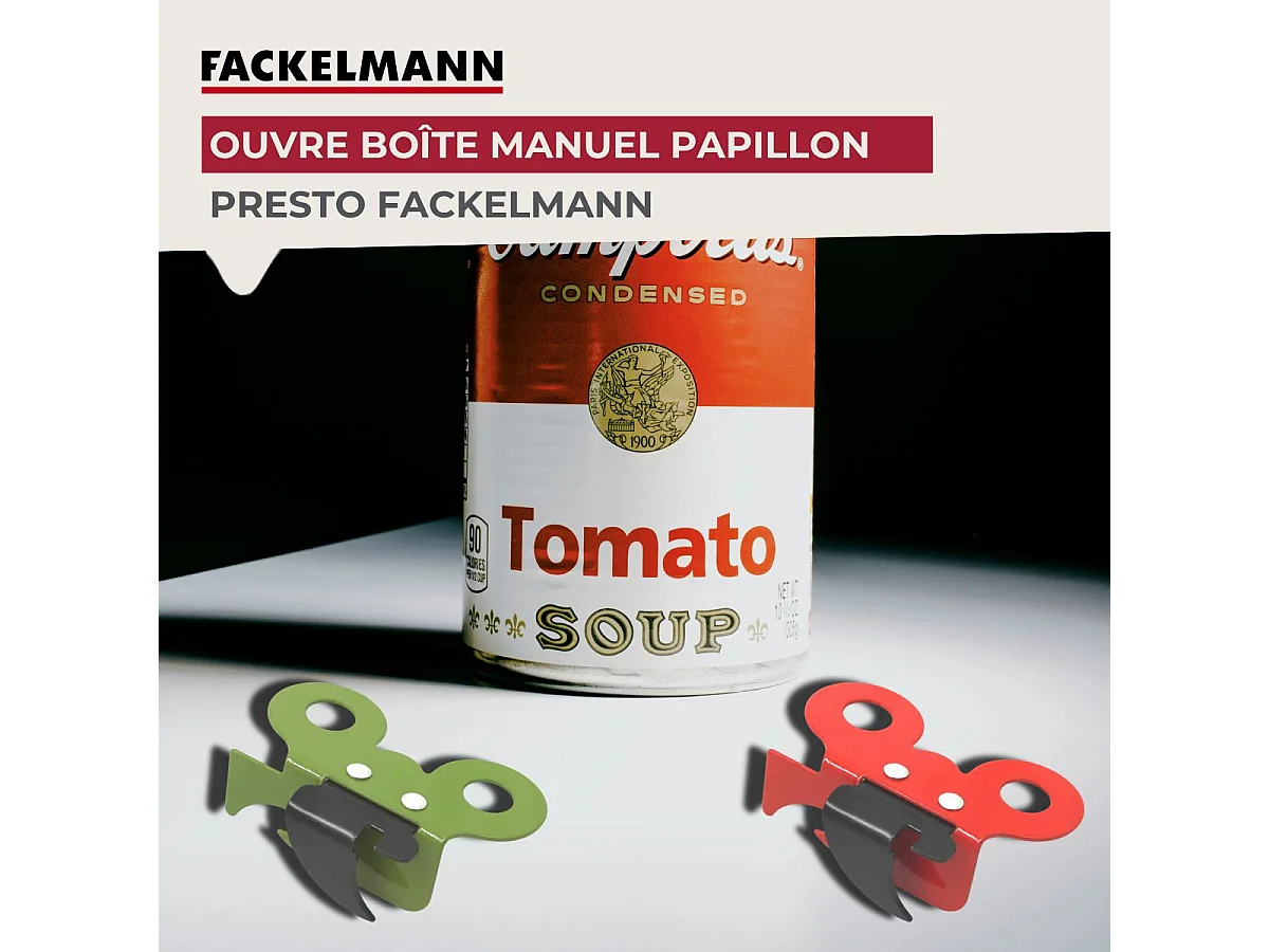 Ouvre-boîte manuel papillon Fackelmann
