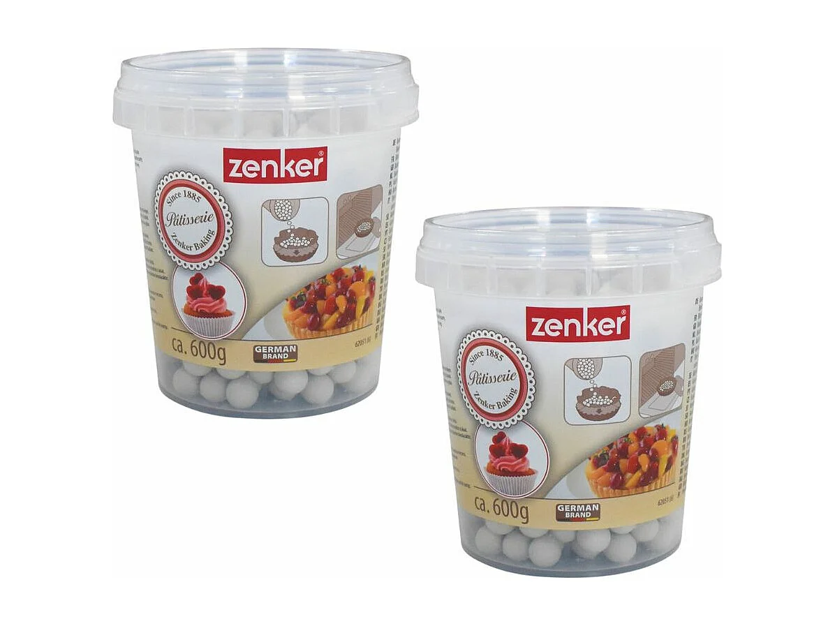 Lot de 2 seaux de billes de cuisson pour pâte sablée, pot de 600 grammes Zenker Smart Pastry