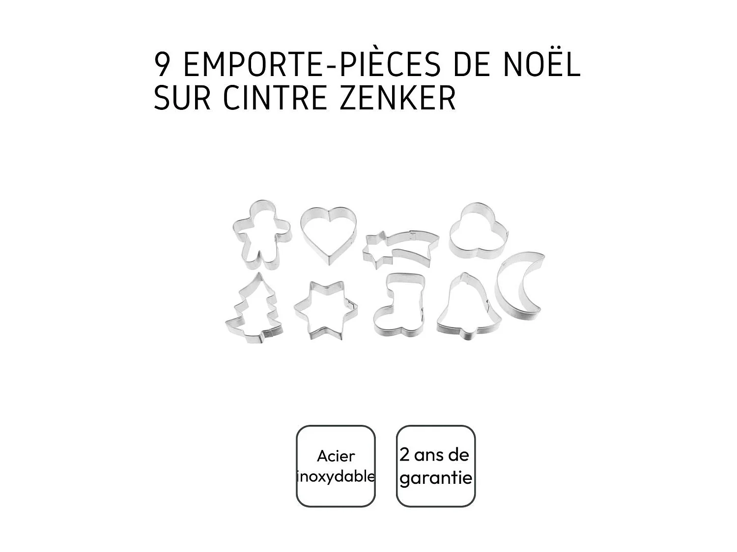Lot de 9 emporte-pièces de Noël sur cintre Zenker Emporte-pièces