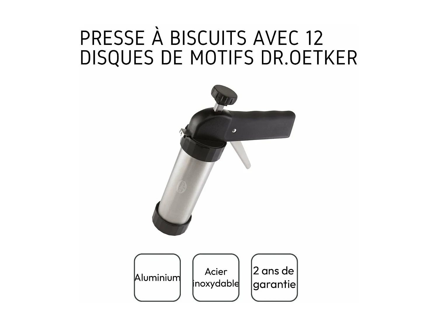 Presse-biscuit et 12 disques de motifs Dr.Oetker Baker Edition