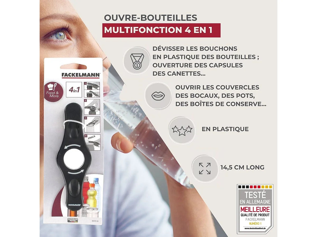 Ouvre bouteille 4 en 1 Fackelmann