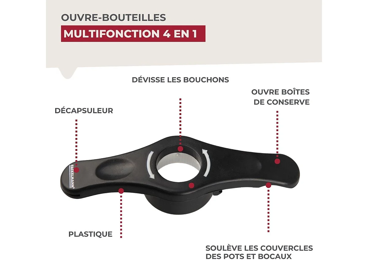 Ouvre bouteille 4 en 1 Fackelmann