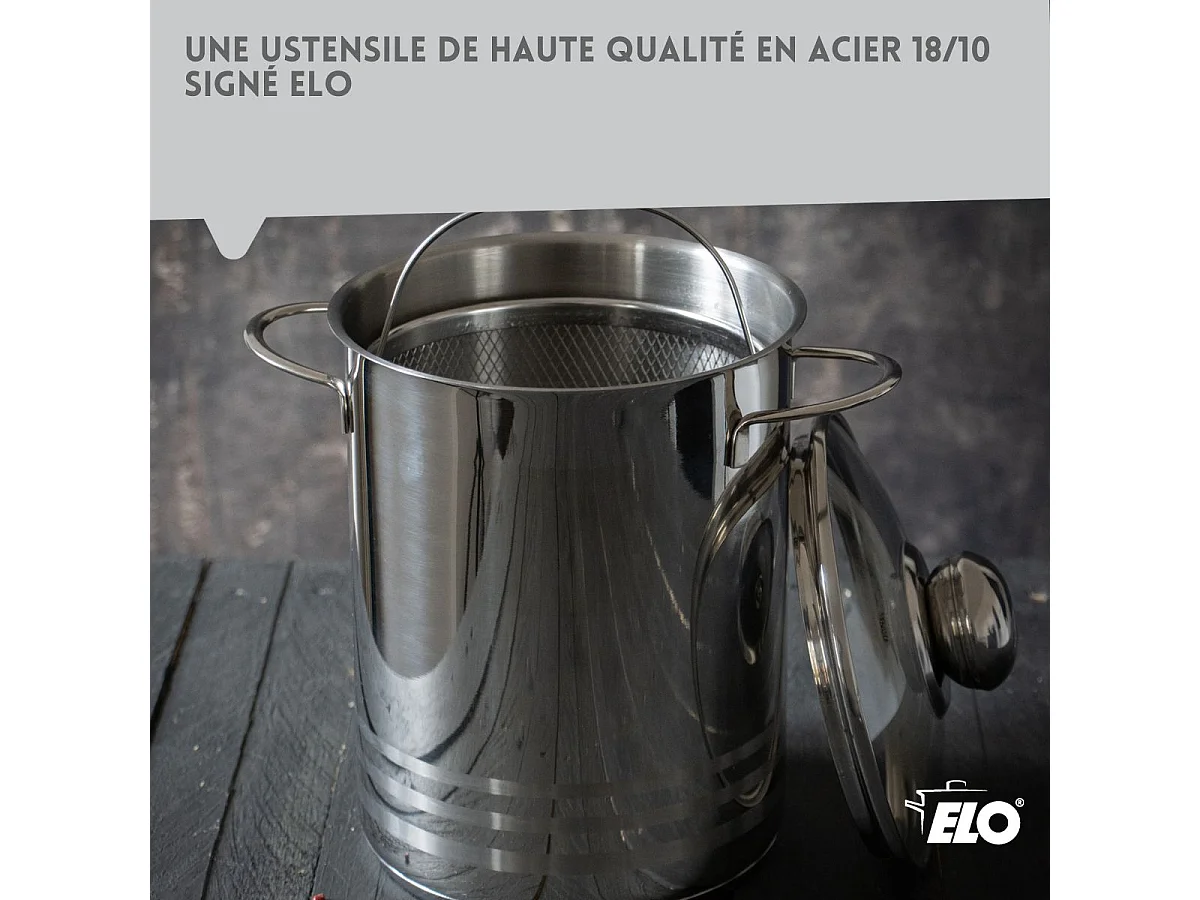 Cuiseur à asperges inox avec couvercle 4 litres Elo Brillant