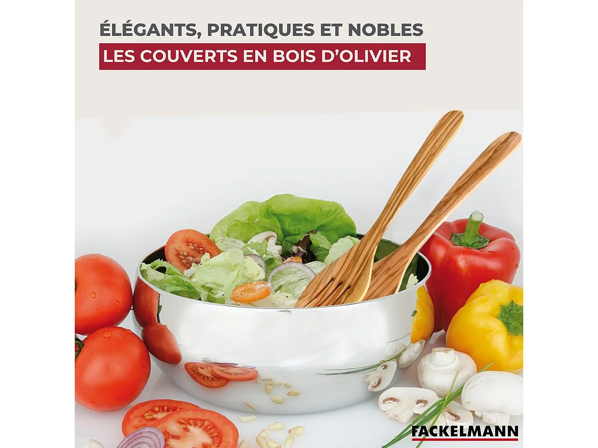 Couverts à salade Fackelmann Édition Bois d'olivier