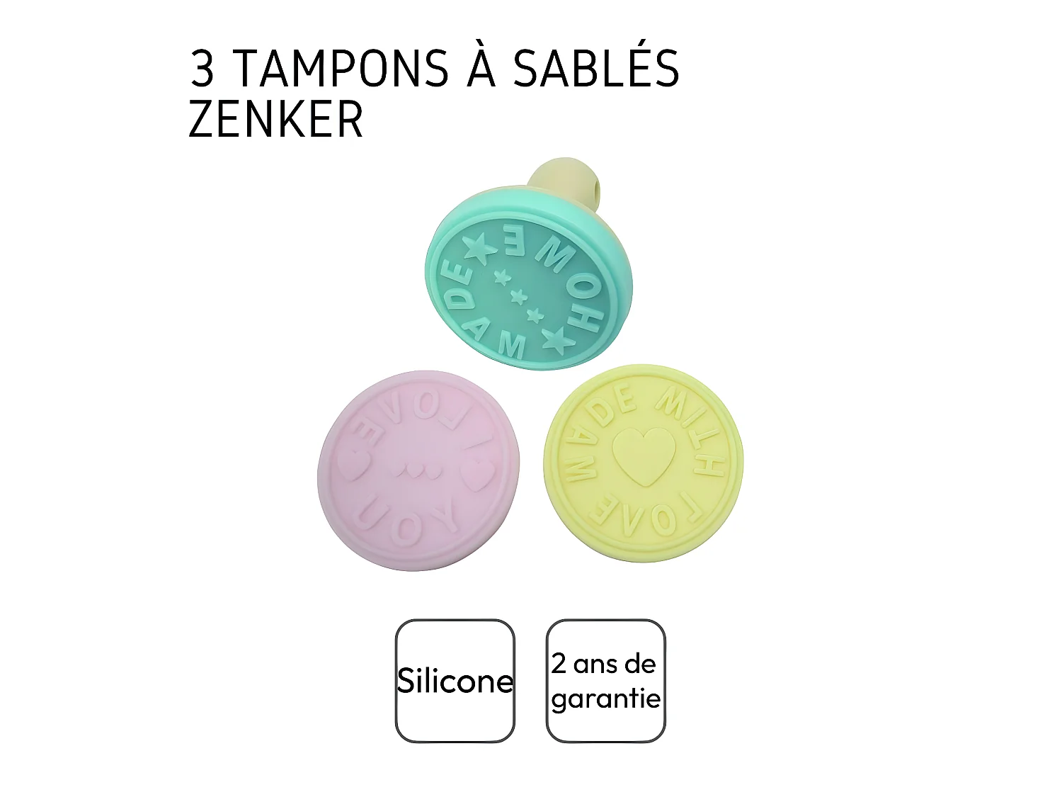 Lot de 3 tampons à pâtisserie pour biscuits Zenker